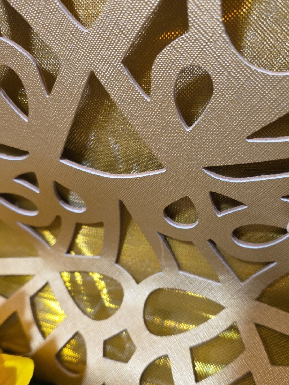 Mellow World Gold Laser-Cut Tote with Braided Handles - Picture 4 of 16